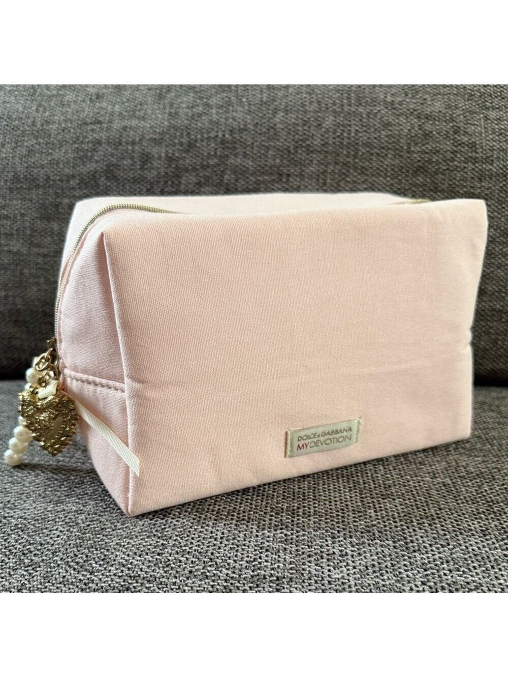 Dolce & Gabbana Makeup Bag Cosmetic Pouch Light Pink Medium New - Picture 6 of 17